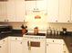 Traditional white kitchen with dark countertops and ample cabinet space at 5098 Adina Cir, North Port, FL 34291