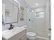 This bathroom features a new shower, a vessel sink, and modern fixtures at 75 Spyglass Aly, Placida, FL 33946