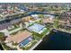 An aerial view shows waterfront homes lining the canals in this beautiful coastal community at 1631 Casey Key Dr, Punta Gorda, FL 33950