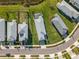 Aerial view of homes showing the screened-in lanai in the backyard at 17954 Saddle Rd, Punta Gorda, FL 33982