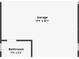 Floor plan showcasing a garage with dimensions, and an adjacent bathroom at 20339 Gentry Ave, Port Charlotte, FL 33952