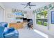 Home office with lots of windows and natural light at 2180 Via Esplanade, Punta Gorda, FL 33950