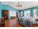 Bright main bedroom with canal views, laminate flooring and ample closet space at 258 Venezia Ct, Punta Gorda, FL 33950