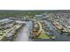 An aerial view of a waterfront community showing the unique layout and access to waterways and mangrove estuaries at 413 Valletta Ct, Punta Gorda, FL 33950