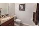 Well-maintained bathroom featuring granite counters, a toilet, and decorative towels for added style at 93 Vivante Blvd # 9323, Punta Gorda, FL 33950