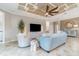 Inviting living room featuring modern decor, stylish seating, and decorative ceiling at 14049 Black Beauty Dr # 721, Punta Gorda, FL 33955