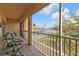 Enjoy water views from this balcony furnished with lounge seating at 3322 Purple Martin Dr # 127, Punta Gorda, FL 33950