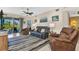 Comfortable living room with view of the outdoor patio through sliding glass doors at 3393 Grand Vista Ct # 101, Port Charlotte, FL 33953