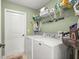 Convenient laundry room with modern washer and dryer units, and overhead storage at 380 Concordia St, Punta Gorda, FL 33983