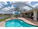 A sparkling pool surrounded by a screened enclosure, patio furniture, and a beautiful backyard at 380 Concordia St, Punta Gorda, FL 33983