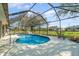 Sparkling pool inside screened enclosure with a patio area ideal for backyard enjoyment at 312 Mendoza St, Punta Gorda, FL 33983