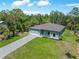 An inviting exterior view of a single-Gathering home showcasing its well-maintained lawn and driveway at 368 Manly St, Port Charlotte, FL 33953