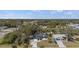 Expansive aerial view of a neighborhood with mature trees and well-maintained homes under a partly cloudy sky at 3956 Fairchild Ave, North Port, FL 34287