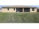 Backyard featuring screened in patio, large yard and back of house at 4237 Irdell Ter, North Port, FL 34288