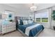 Cozy bedroom with a large window, plush bedding, and stylish bedside tables for comfortable living at 12141 Karney Ave, Port Charlotte, FL 33981