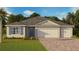 Charming single-story home featuring a three-car garage and beautiful landscaping at 1484 Mableton Dr, Port Charlotte, FL 33953