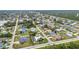 Panoramic aerial view of a neighborhood offering diverse housing, green spaces, and close proximity to a serene lake at 23531 Dunstan Ave, Port Charlotte, FL 33954