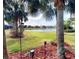 Picturesque backyard with lush greenery, landscaping, and water views at 2436 Arugula Dr, North Port, FL 34289