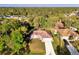 Aerial view of a single-story home with mature trees surrounding the property providing privacy at 4221 Circleville St, North Port, FL 34286