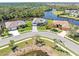 Aerial view of canal front properties with landscaped yards, boat docks, and serene waterfront views at 8774 Mystic Cir, North Port, FL 34287