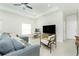 Open living space with comfortable seating, a workstation and easy access to the kitchen area at 1384 Alpinia Rd, North Port, FL 34288