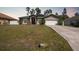 Charming single-story home with a green roof, solar panels, and a well-manicured lawn at 1406 Woodcrest, North Port, FL 34286