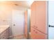 Bathroom view showcasing built-in storage cabinets and modern fixtures that maximize space at 1516 Saint Clair Rd, Englewood, FL 34223
