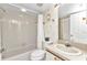 Well-maintained bathroom featuring a shower-tub combo and vanity at 240 Lewis Cir # 28, Punta Gorda, FL 33950