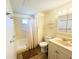 Bathroom with shower and a vanity sink with storage at 6821 Ocean Ct # Lot 30, North Port, FL 34287