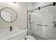 Bathroom showcasing modern sink, toilet and shower with marble tile at 13352 Creekside Ln, Port Charlotte, FL 33953