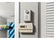 Close up of thermostat and controls, ensuring comfortable and efficient climate control at 19505 Quesada Ave # F103, Port Charlotte, FL 33948
