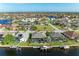Wide aerial shot highlighting the house's canal access, boat dock, pool, and community layout at 333 Santander Ct, Punta Gorda, FL 33950