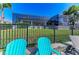 Spacious backyard with outdoor seating and pool, perfect for enjoying waterfront living at 333 Santander Ct, Punta Gorda, FL 33950
