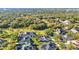 A sprawling aerial view showing houses backing to wooded nature area offering serene privacy and a beautiful neighborhood setting at 1068 Harbour Cape Pl, Punta Gorda, FL 33983