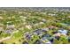 The aerial perspective highlights homes with various architectural styles nestled amongst verdant foliage at 1068 Harbour Cape Pl, Punta Gorda, FL 33983