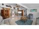 Inviting living room with modern décor, and sliding barn doors to other rooms at 21194 Edgewater Dr, Port Charlotte, FL 33952