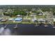 Overhead view of the waterfront property with docks at 2308 Harbour Dr, Punta Gorda, FL 33983