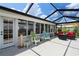 Screened patio with comfortable outdoor seating and a view of the backyard at 2308 Harbour Dr, Punta Gorda, FL 33983