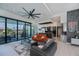 Open concept living area with a modern kitchen, stylish seating, and bright lighting at 1230 Royal Tern Dr, Punta Gorda, FL 33950