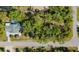 Aerial view of a home surrounded by lush greenery on a quiet street, providing privacy and a sense of community at 17380 Shirley Ave, Port Charlotte, FL 33948