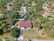 Aerial view of a private fenced in backyard featuring an enclosed pool at 3172 Sikeston Ave, North Port, FL 34286