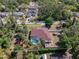 An aerial view highlighting property boundaries including the backyard pool at 3172 Sikeston Ave, North Port, FL 34286