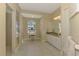 Bathroom featuring a glass shower, vanity area, and a single window at 3172 Sikeston Ave, North Port, FL 34286