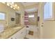Bathroom with a single sink, granite countertop, and a shower-tub combo at 3172 Sikeston Ave, North Port, FL 34286
