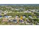 Aerial view of homes near woods and foliage with pools, solar panels, and foliage at 3880 Pinstar Ter, North Port, FL 34287