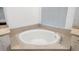 Bathroom with large soaking tub set in tile and framed by granite countertops at 15931 Sugar Hill Dr, Punta Gorda, FL 33982