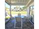 Relaxing screened-in patio with comfortable seating and views of the surrounding landscape at 715 Fairmount Dr, North Port, FL 34287