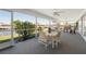 Spacious screened lanai with picturesque water views and outdoor dining set at 1206 Winward Ct, Punta Gorda, FL 33950