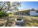 Serene backyard featuring a fire pit, covered patio and beautiful views at 16180 Forest Glen Ct, Punta Gorda, FL 33982