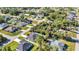 Aerial perspective of a suburban community featuring a mix of homes amidst lush, mature landscaping at 4331 Marcella Ter, North Port, FL 34286